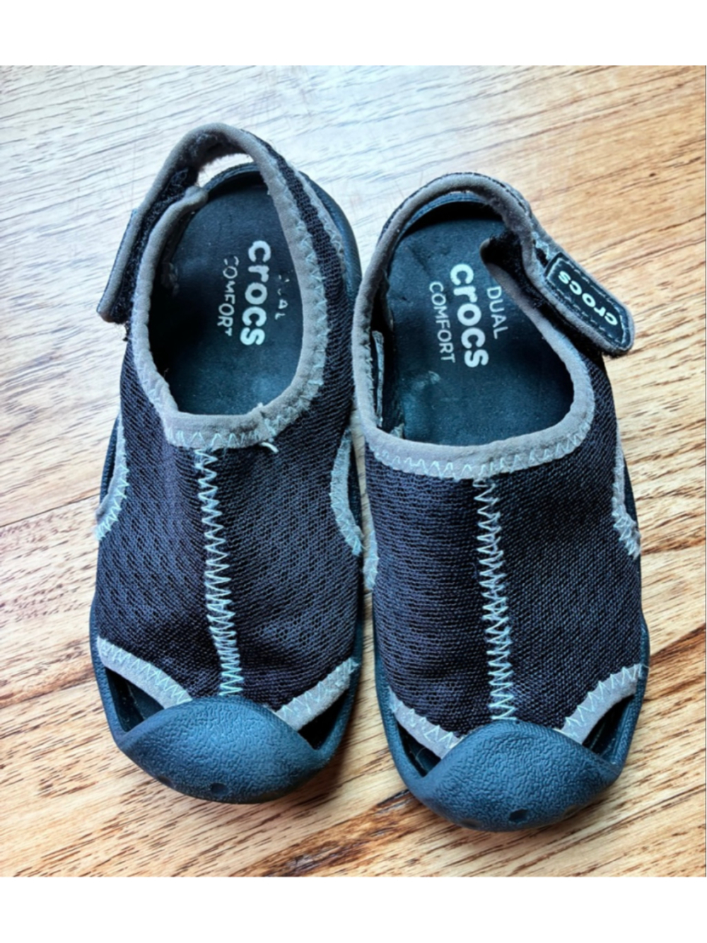Toddler Crocs Black & Gray Water Shoes Size 10